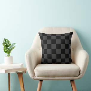 Klassiek Modern Zwart & Rokerig Zwart Checkerboard Kussen