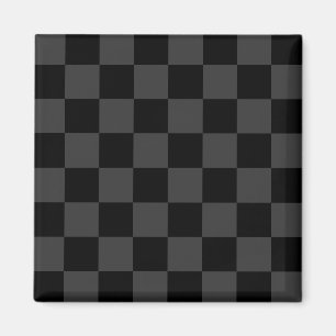 Klassiek Modern Zwart & Rokerig Zwart Checkerboard Magneet