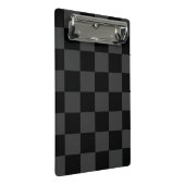 Klassiek Modern Zwart & Rokerig Zwart Checkerboard Mini Klembord (Schuin)