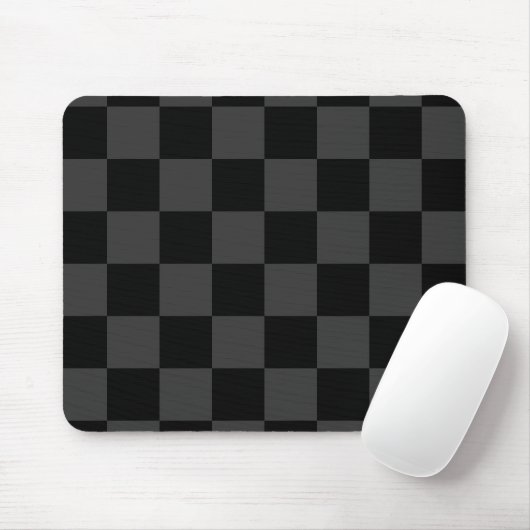 Klassiek Modern Zwart & Rokerig Zwart Checkerboard Muismat (Met muis)