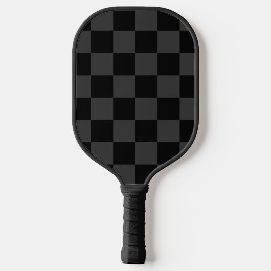 Klassiek Modern Zwart & Rokerig Zwart Checkerboard Pickleball Paddle (Achterkant)
