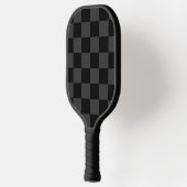 Klassiek Modern Zwart & Rokerig Zwart Checkerboard Pickleball Paddle (Links)