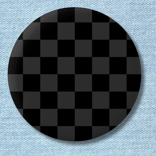 Klassiek Modern Zwart & Rokerig Zwart Checkerboard Ronde Button 5,7 Cm