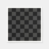 Klassiek Modern Zwart & Rokerig Zwart Checkerboard Servet (Voorkant)