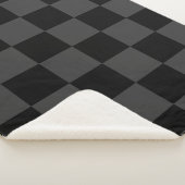 Klassiek Modern Zwart & Rokerig Zwart Checkerboard Sherpa Deken (3/4)