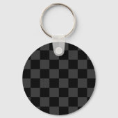 Klassiek Modern Zwart & Rokerig Zwart Checkerboard Sleutelhanger (Achterkant)