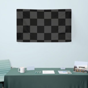 Klassiek Modern Zwart & Rokerig Zwart Checkerboard Spandoek