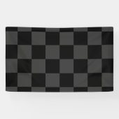 Klassiek Modern Zwart & Rokerig Zwart Checkerboard Spandoek (Horizontaal)