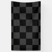 Klassiek Modern Zwart & Rokerig Zwart Checkerboard Spandoek (Verticaal)