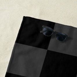 Klassiek Modern Zwart & Rokerig Zwart Checkerboard Strandlaken