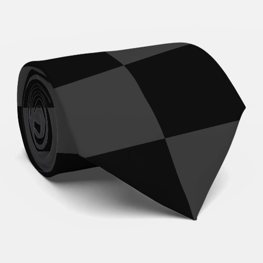 Klassiek Modern Zwart & Rokerig Zwart Checkerboard Stropdas (Opgerold)
