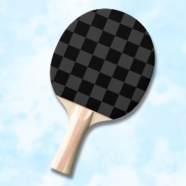 Klassiek Modern Zwart & Rokerig Zwart Checkerboard Tafeltennisbatje
