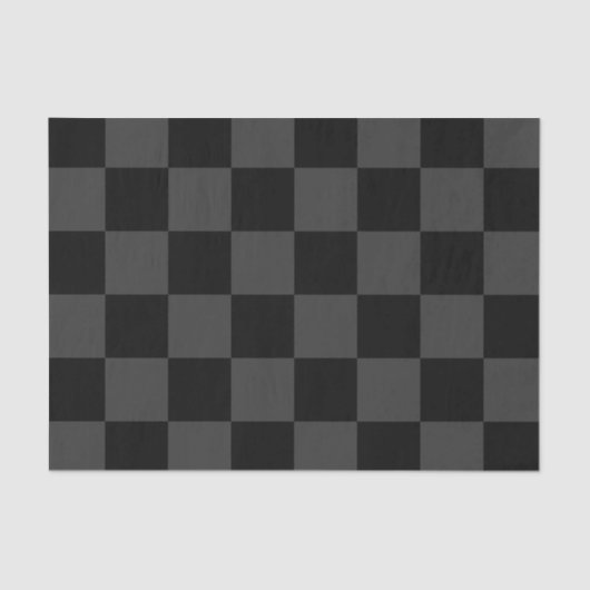 Klassiek Modern Zwart & Rokerig Zwart Checkerboard Tissuepapier (Voorkant)