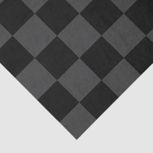 Klassiek Modern Zwart & Rokerig Zwart Checkerboard Tissuepapier (Detail)