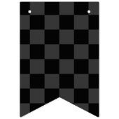 Klassiek Modern Zwart & Rokerig Zwart Checkerboard Vlaggetjes (Tweede vlag)