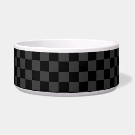 Klassiek Modern Zwart & Rokerig Zwart Checkerboard Voerbakje