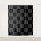 Klassiek Modern Zwart & Rokerig Zwart Checkerboard Wandkleed (Voorkant)