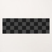 Klassiek Modern Zwart & Rokerig Zwart Checkerboard Yogamat (Achterkant (horizontaal))