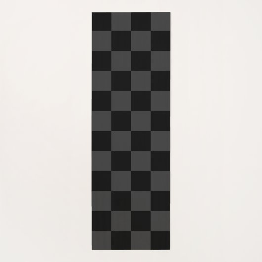 Klassiek Modern Zwart & Rokerig Zwart Checkerboard Yogamat (Achterkant)