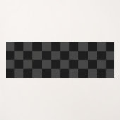Klassiek Modern Zwart & Rokerig Zwart Checkerboard Yogamat (Voorkant (horizontaal))