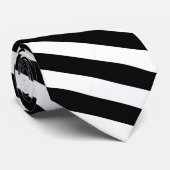 Klassiek Modern Zwart-Wit Gestreept Stropdas (Opgerold)