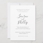 Klassiek modern zwart-wit huwelijk kaart (Voorkant)