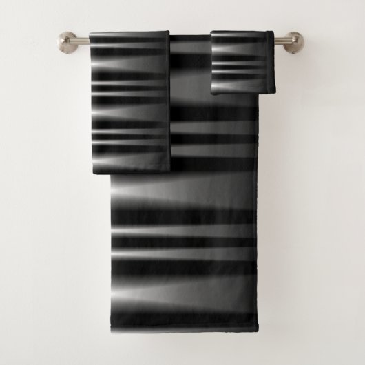 Klassiek modern zwart-wit patroon bad handdoek (Insitu)