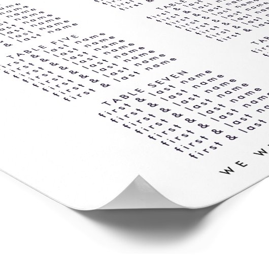 Klassiek modern zwart-wit trouwteken poster (Hoek)