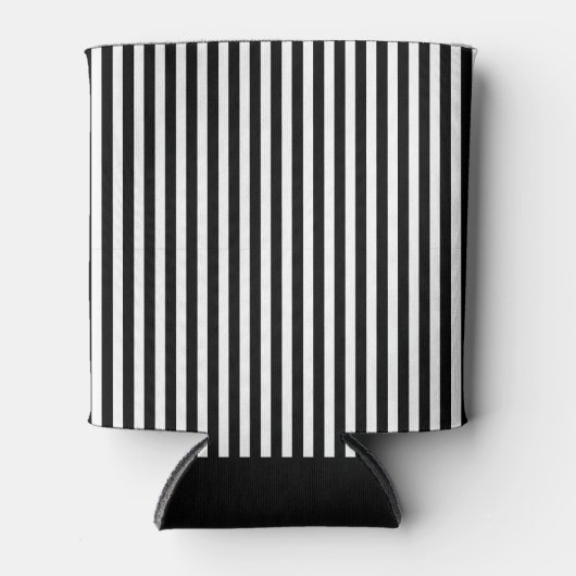Klassiek Modern Zwart-Wit Verticaal Gestreept Blikjeskoeler (Voorkant)