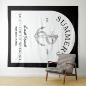 Klassiek moderne elegante zwarte vrijgezellenfeest wandkleed (In Situ (horizontaal))