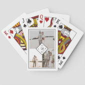 Klassiek monogram 3 foto grid collage bruiloft pokerkaarten (Achterkant)