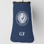 Klassiek Monogram Aangepaste Naam Donkerblauw Putt Golfheadcover (Draai 90)