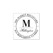 Klassiek Monogram Achternaam Retouradres Rubberstempel (Afrduk)