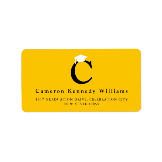 Klassiek monogram Afstudeerder Modern Afstuderen A Etiket (Voorkant)