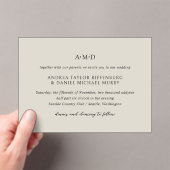 Klassiek Monogram Beige Formele Elegante Bruiloft Acryl Uitnodigingen (Insitu (Draagbaar))