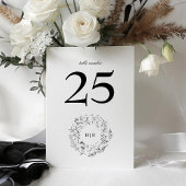 Klassiek Monogram Bloemen Krans Bruiloft Kaart