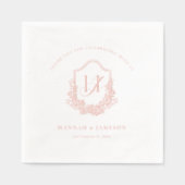 Klassiek Monogram | Bloemrijke Boho Bruiloft Folie Servetten (Voorkant)