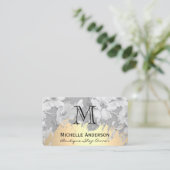 Klassiek monogram blokpatroon met Faux Gold Borhed Visitekaartje (Staand voorkant)