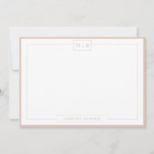 Klassiek Monogram Boho Beige Border Stationery Notitiekaartje (Voorkant)