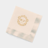Klassiek Monogram Bruiloftsgoud Folie Servetten (Links)