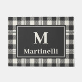 Klassiek Monogram Buffalo Plaid Deurmat Design (Voorkant)