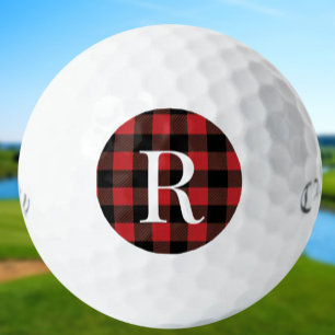 Klassiek monogram buffelruitpatroon cadeau voor va golfballen