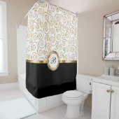 Klassiek monogram douchegordijn (In situ)