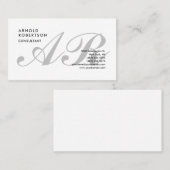 Klassiek Monogram Duidelijke Trendy Professioneel Visitekaartje (Voorkant / Achterkant)