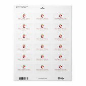 Klassiek Monogram E & Zwarte Afstudeerhoed Adres Etiket (Full Sheet)