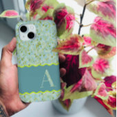 KLASSIEK MONOGRAM EEN BABY BLAUW BLOEM BOTANISCH Case-Mate iPhone CASE