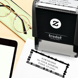 Klassiek monogram Eenvoudig retouradres Naam afges Zelfinktende Stempel