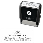 Klassiek monogram eenvoudig retouradres zelfinktende stempel (In situ)