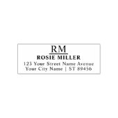 Klassiek monogram eenvoudig retouradres zelfinktende stempel (Design)