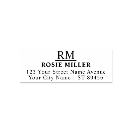 Klassiek monogram eenvoudig retouradres zelfinktende stempel (Design)